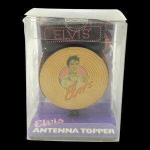 Elvis Presley Antenna Topper Mirror Dangler Cord Gold Vinyl Record Design NIP